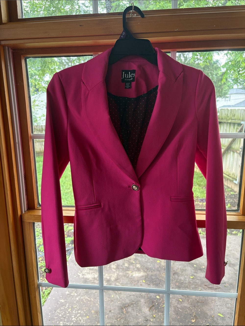 Hot pink, classic but bold blazer.